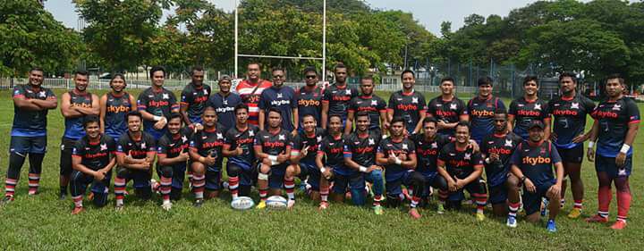 Barisan pasukan Kelab Ragbi Mersing Eagles yang beraksi dalam Liga Ragbi Malaysia 2017.