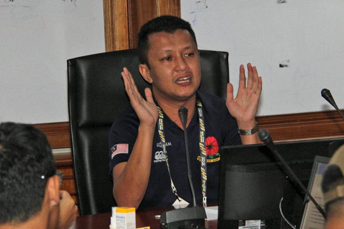 Mesyuarat pengurus pasukan yang dipengerusikan oleh En. Fahmi Jalil selaku ketua deligasi teknikal bagi temasya SUKMA Perak 2018 dan juga selaku Pengarah Pertandingan Kesatuan Ragbi Malaysia. Kredit Foto - Sukandaily