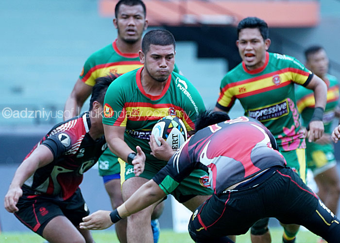 Aksi pemain kebangsaan yang membantu skuad Bunga Raya di pentas kejuaraan Ragbi Asia Divisyen 1 2017; Airul Mukminim Bin Amizan(tiga dari kiri) turut beraksi bersama Kedah di tempat ke-4 pada kejohanan ragbi Piala Agong 2017 setelah tewas tipis kepada Perak. Kredit Foto - Sukandaily